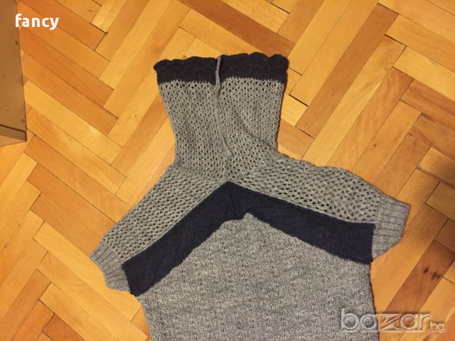 Плетена вълнена рокля с поло яка, снимка 6 - Рокли - 16327656