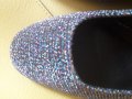 Zara блестящи обувки с нисък ток, снимка 4