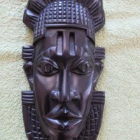 Африканска маска от абанос -по-голяма, снимка 2 - Колекции - 20636686