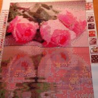5D рози до вода диамантен гоблен картина мозайка за направа по схема с камъчета, снимка 2 - Картини - 19170894