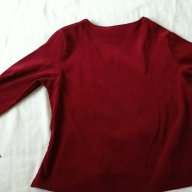 блузa с дълъг ръкав, бордо с кожени връзки на ръкавите и талията, снимка 3 - Блузи с дълъг ръкав и пуловери - 10405174