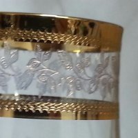 кристални чаши с златен кант , снимка 3 - Сервизи - 22180312