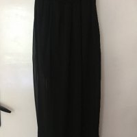 Дълга черна рокля с кожено бюстие, снимка 5 - Рокли - 26149123