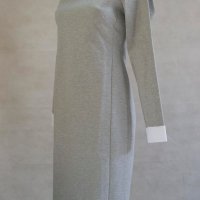 Вталена рокля в сив меланж марка Numoco , снимка 3 - Рокли - 23649031