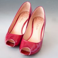 Дамски Червени Обувки CLARKS КЛАРКС , номер 38, снимка 2 - Дамски обувки на ток - 23025100