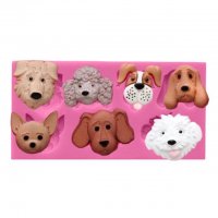 8 кучета куче силиконов молд форма тесто декорация шоколад фондан украса, снимка 1 - Форми - 22591437