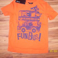 тениска в оранж на George Fun Bus-5/6г. -размер-110-116, снимка 2 - Детски тениски и потници - 7112217