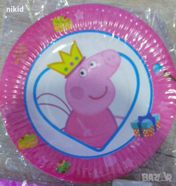Пепа Пиг peppa pig pepa с корона 10 бр парти чинии чинийки, снимка 1