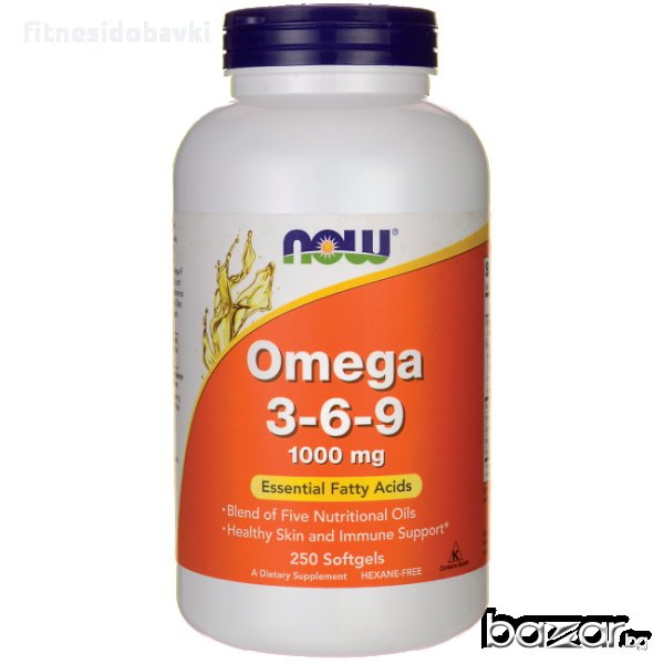 NOW Omega 3-6-9 1000 мг, 100 капс. / 250 капс., снимка 1