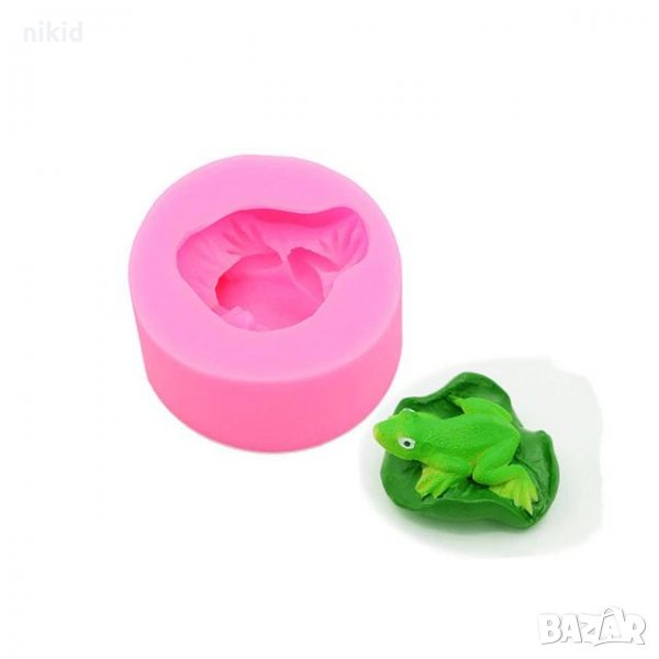 3D Жаба Жабка на листо силиконов молд форма декорация торта мъфини украса, снимка 1