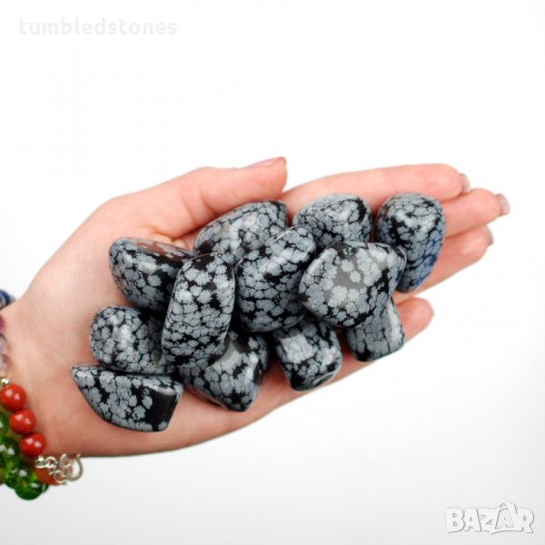 Обсидиан, Снежен обсидиан, Снежен обсидиан с високо качество, Обсидиан, снимка 1