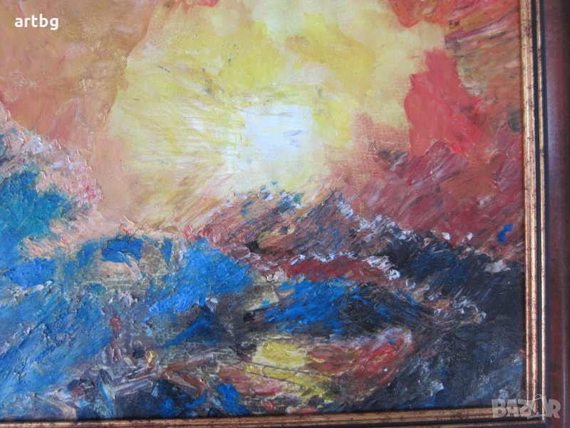 Автентична картина "Буря, море", снимка 1