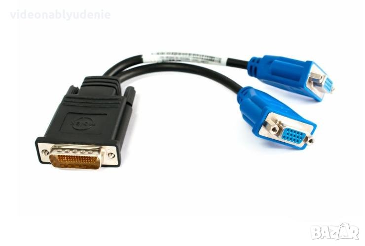Адаптер Преходник DELL DMS 59 към 2x VGA Female (женско) за Matrox Qid, nVidia Quadro, PNY Quadro..., снимка 1
