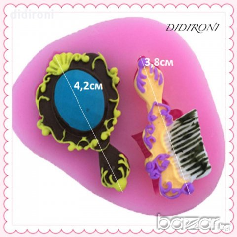 Молд ОГЛЕДАЛО / ГРЕБЕН за фондан, марципан и други моделиращи маси, снимка 1