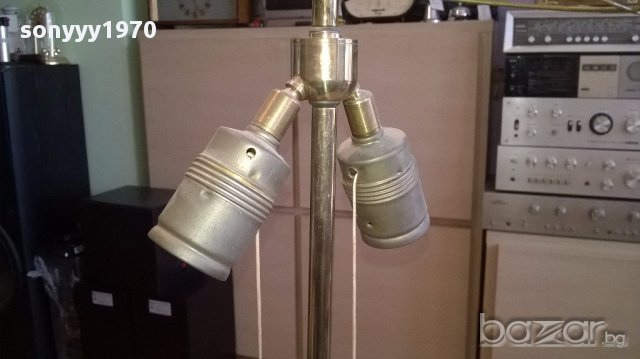Масивна ретро лампа за две крушки-месинг 80х35см-внос швеицария, снимка 18 - Антикварни и старинни предмети - 17796479