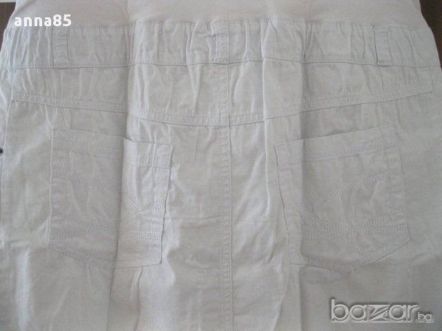 Бяла пола за бременни ХЛ, снимка 3 - Дрехи за бременни - 14799310