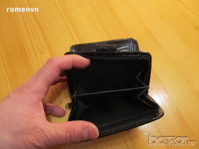 Красиво черно портмоне от дебела телешка кожа с много деления , снимка 6 - Портфейли, портмонета - 14062412