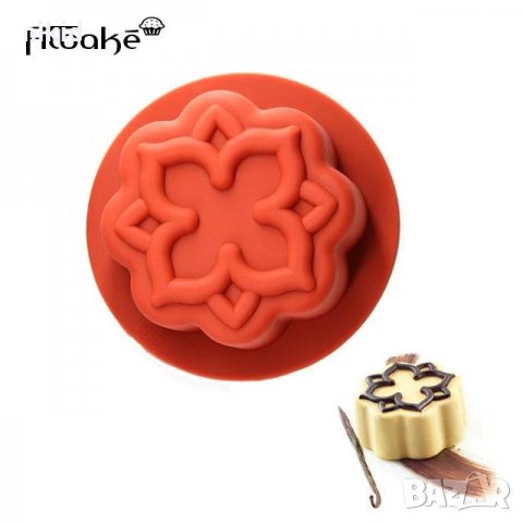 Цвете дълбока форма за направа на Лунни сладки Moon cake силиконов молд калъп десерти гипс сапун