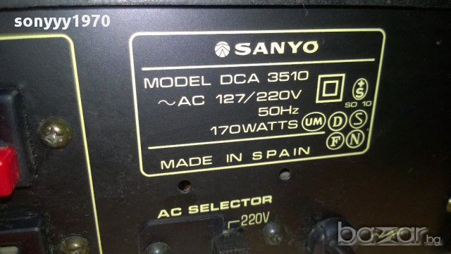 sanyo dca-3510-stereo amplifier-made in spain-внос швеицария, снимка 7 - Ресийвъри, усилватели, смесителни пултове - 10353212