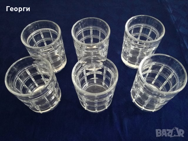 Стъклени дебелостенни чаши , снимка 3 - Чаши - 22846529