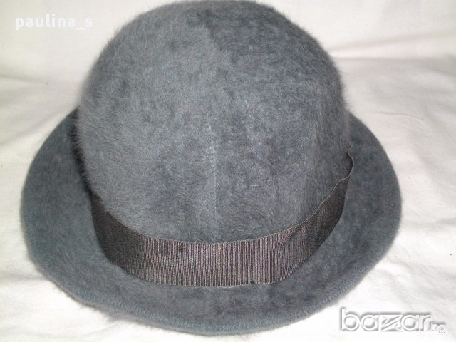 Винтидж / Сиво ангорско бомбе / естествена ангора / естествена вълна / шапка