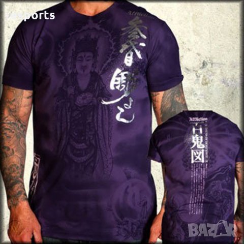 Мъжка тениска AFFLICTION HORIYOSHI TAISHAKU Heroes & Demons Asian Design S Small, снимка 9 - Тениски - 25982806
