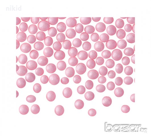 Розови перлени ядивни сладкарски сладкарска перла украса перли захарни бонбони за торта мъфини 