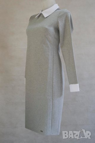 Вталена рокля в сив меланж марка Numoco - S, снимка 3 - Рокли - 23649031