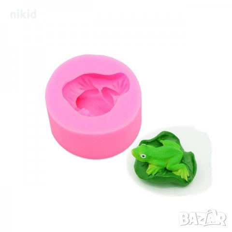 3D Жаба Жабка на листо силиконов молд форма декорация торта мъфини украса