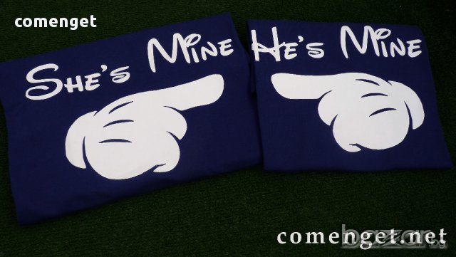 ЗА ВЛЮБЕНИ! LOVE Тениски Мики Маус / Mickey Mouse MINE! Или Поръчай с ТВОЯ идея!, снимка 4 - Тениски - 7338840