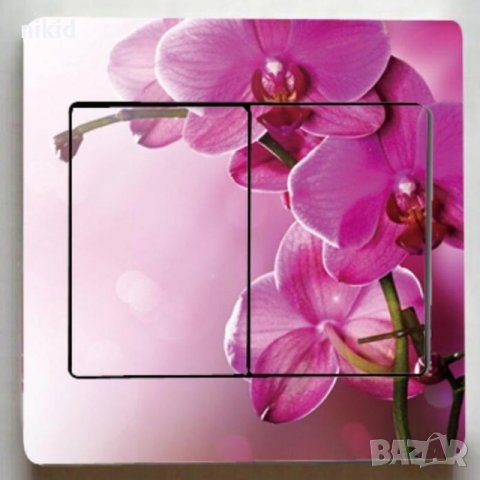 Лилава Орхидея стикер за контакт ключ на лампа копчето, снимка 1 - Декорация за дома - 21638253