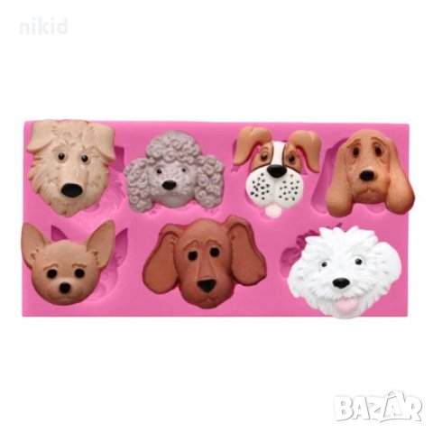 7 кучета куче силиконов молд форма тесто декорация шоколад фондан украса
