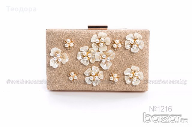 Абитуриентска дамска чанта клъч с цветя, снимка 2 - Чанти - 20181035