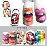 STZ-756 цветни устни слайдер ваденки водни стикери за нокти маникюр татос, снимка 1 - Продукти за маникюр - 24150998