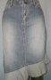 Уникална дънкова пола с асиметричен волан ”Cross Jeans” The original brand, снимка 1 - Поли - 15125425