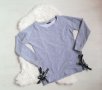 Сива блуза с връзки, снимка 1 - Блузи с дълъг ръкав и пуловери - 21232719