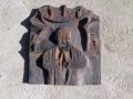 стара масивна дърворезба /икона, пано, монах, религия/, снимка 2