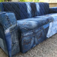 Дънкови дивани / Ръчно изработени дамаски , снимка 3 - Дивани и мека мебел - 22317735