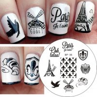 Paris Айфелова кула кръгъл Шаблон за щампа печати за нокти плочка оригинал BORN PRETTY BP-36, снимка 2 - Други - 20885619