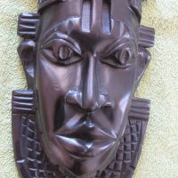 Африканска маска от абанос -по-голяма, снимка 6 - Колекции - 20636686