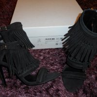HUGO BOSS Fara Leather Heeled Sandals Fringe Detail, снимка 9 - Дамски обувки на ток - 21294425