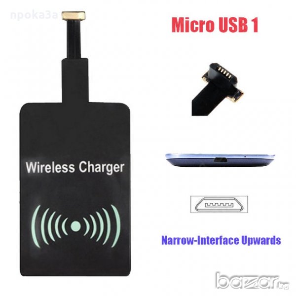Адаптер за безжично зарядно за android (QI charging receiver), снимка 1