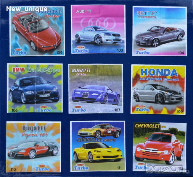 Картинки от дъвки Турбо и други с коли - колекционирам!, снимка 1