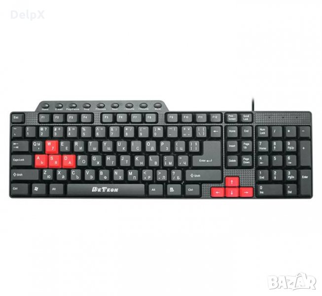 Мултимедийна клавиатура Detech с кирилица USB 1,2m, снимка 1