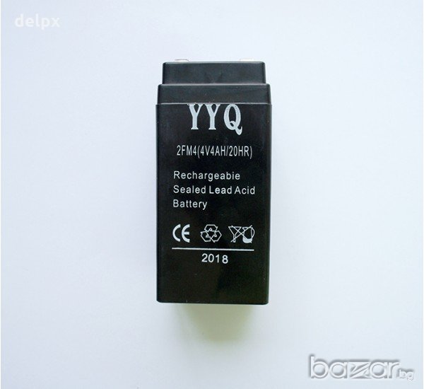 Акумулаторна оловна батерия за кантар 4V 4AH 48х48х100mm, снимка 1