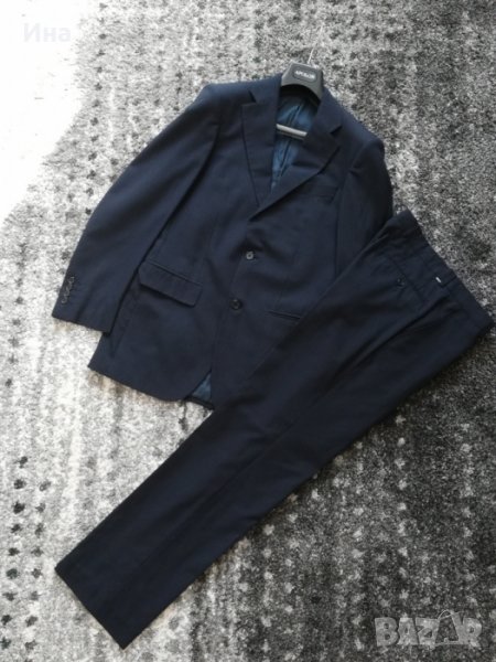 Тъмно син костюм на райе Apolon, снимка 1