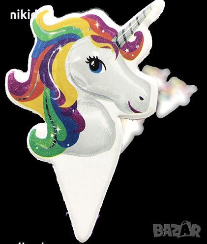 Еднорог Unicorn къси 12 бр картон топер за кекс мъфини торта рожден ден украса, снимка 1