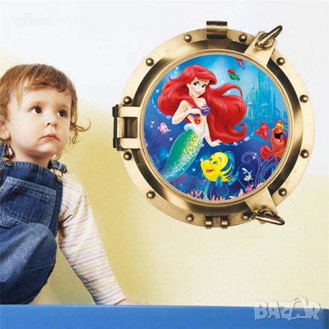 Малката Русалка Ариел подводница стикер лепенка за стена мебел детска стая