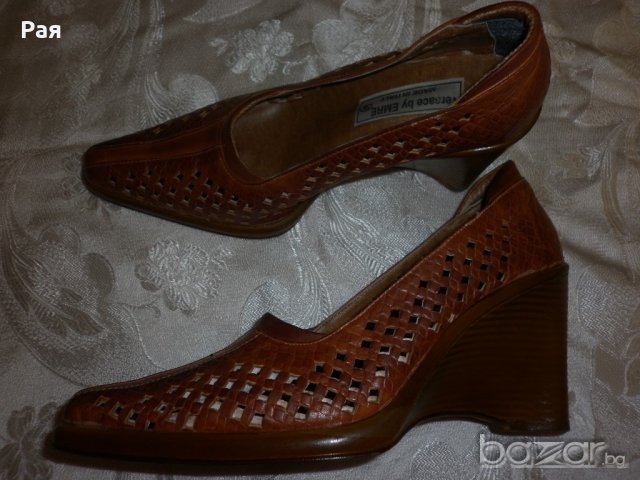 Дамски кафеви обувки на лека платформа , снимка 1 - Сандали - 18639637