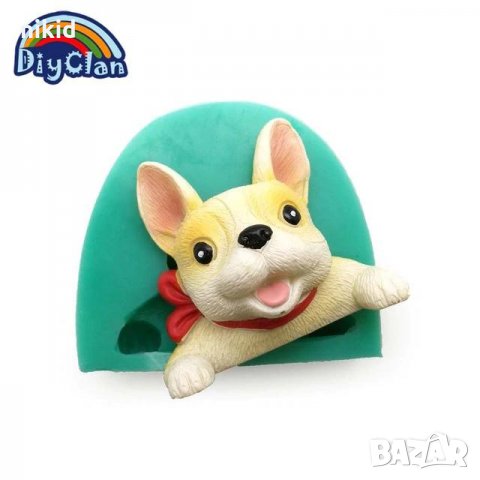 3D Куче Булдог глава и лапи силиконов молд форма декорация украса фондан торта шоколад гипс